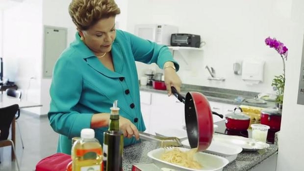 Dilma moving the "massas"  (portuguese for pastas and masses) 