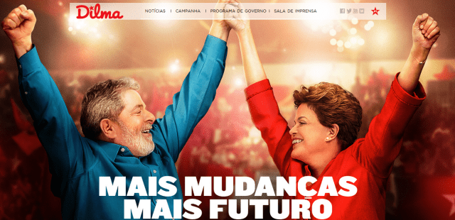 The incumbent is running on a message of "more change" only one interesting feature of the Brazilian TV campaign 